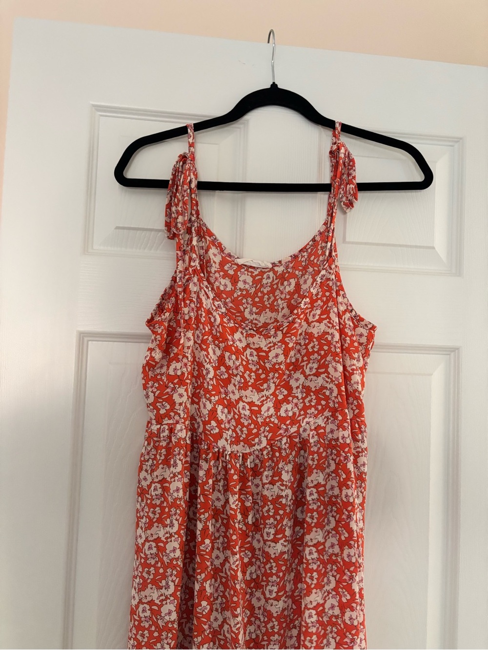 Carly Jean Los Angeles Orange and White Floral Maxi Dress